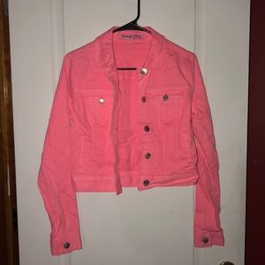 celebrity pink denim jacket